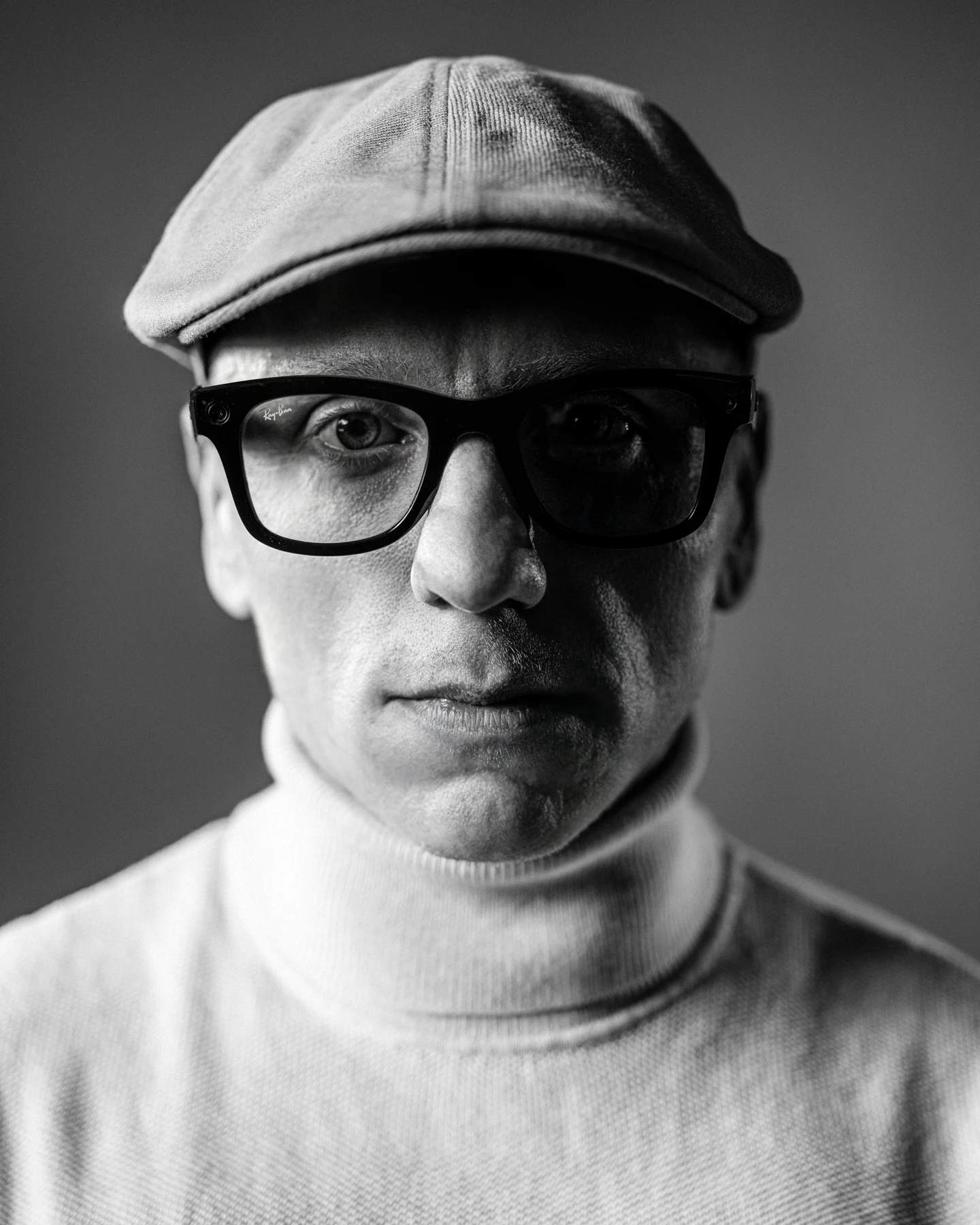 Black and white portraits of Matej Salát